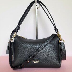 KATE SPADE Knott Medium Convertible Leather Shoulder Bag- Black ⭐